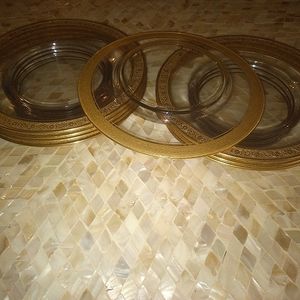 Vintage Gold & Glass Fancy Salad/Dessert Plates (8)